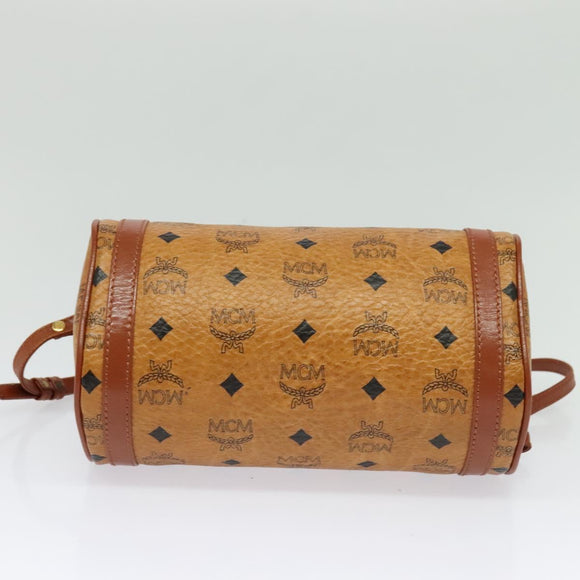 MCM Logogram Vicetos Shoulder Bag PVC Leather Brown Gold Auth BA3856