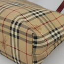 BURBERRY Nova Check Tote Bag PVC Beige Silver Auth BA3864-15
