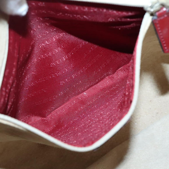 BURBERRY Nova Check Tote Bag PVC Beige Silver Auth BA3864