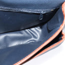 Burberrys Shoulder Bag Leather PVC Navy Gold Auth BA3865-18