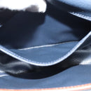 Burberrys Shoulder Bag Leather PVC Navy Gold Auth BA3865-20