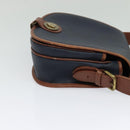 Burberrys Shoulder Bag Leather PVC Navy Gold Auth BA3865-4