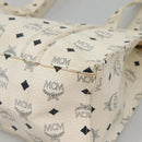MCM Logogram Vicetos Shoulder Bag PVC Leather White Gold Auth BA3867-9