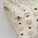 MCM Logogram Vicetos Shoulder Bag PVC Leather White Gold Auth BA3867-14