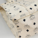 MCM Logogram Vicetos Shoulder Bag PVC Leather White Gold Auth BA3867-16