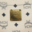 MCM Logogram Vicetos Shoulder Bag PVC Leather White Gold Auth BA3867-12