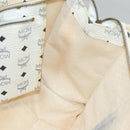 MCM Logogram Vicetos Shoulder Bag PVC Leather White Gold Auth BA3867-17