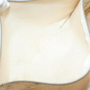 MCM Logogram Vicetos Shoulder Bag PVC Leather White Gold Auth BA3867-19