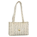 MCM Logogram Vicetos Shoulder Bag PVC Leather White Gold Auth BA3867-1