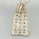 MCM Logogram Vicetos Shoulder Bag PVC Leather White Gold Auth BA3867-4