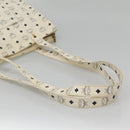 MCM Logogram Vicetos Shoulder Bag PVC Leather White Gold Auth BA3867-7