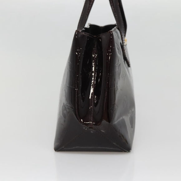 LOUIS VUITTON Monogram Vernis Wilshire PM Hand Bag Amarante M93641 Auth BA3874