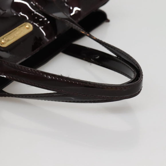 LOUIS VUITTON Monogram Vernis Wilshire PM Hand Bag Amarante M93641 Auth BA3874