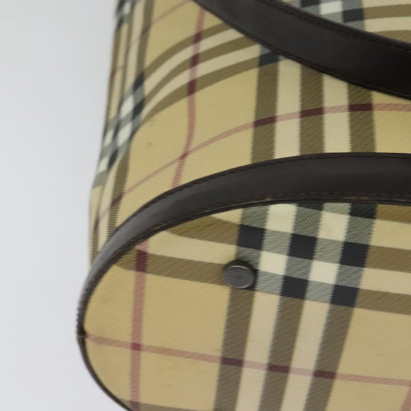 BURBERRY Nova Check Shoulder Bag PVC Beige Auth BA3875