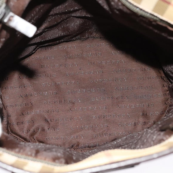 BURBERRY Nova Check Shoulder Bag PVC Beige Auth BA3875