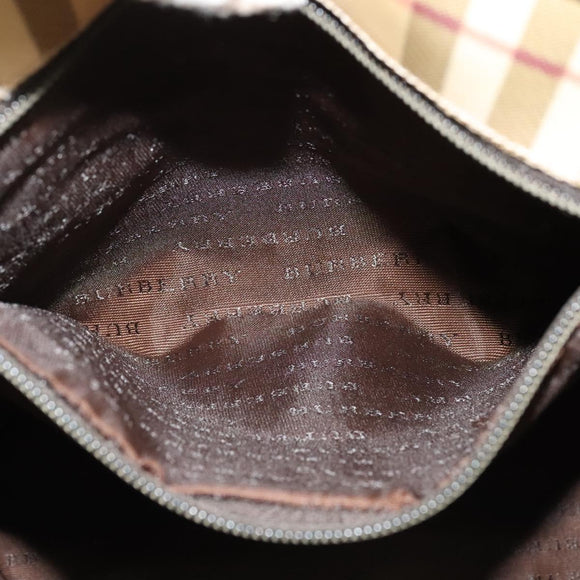 BURBERRY Nova Check Shoulder Bag PVC Beige Auth BA3875