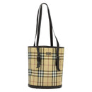 BURBERRY Nova Check Shoulder Bag PVC Beige Auth BA3875-13