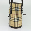 BURBERRY Nova Check Shoulder Bag PVC Beige Auth BA3875-3