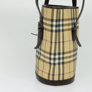 BURBERRY Nova Check Shoulder Bag PVC Beige Auth BA3875-4