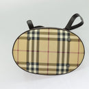 BURBERRY Nova Check Shoulder Bag PVC Beige Auth BA3875-5