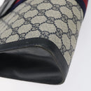 GUCCI GG Supreme Sherry Line Clutch Bag PVC Navy 37 014 2125 Auth BA3876-11