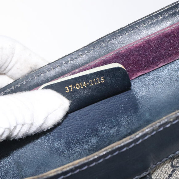 GUCCI GG Supreme Sherry Line Clutch Bag PVC Navy 37 014 2125 Auth BA3876