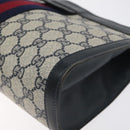 GUCCI GG Supreme Sherry Line Clutch Bag PVC Navy 37 014 2125 Auth BA3876-8