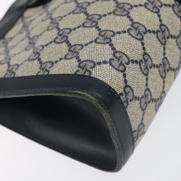 GUCCI GG Supreme Sherry Line Clutch Bag PVC Navy 37 014 2125 Auth BA3876