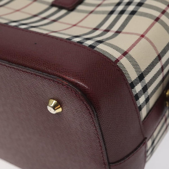 BURBERRY Nova Check Shoulder Bag Canvas Beige Gold Auth BA3879