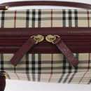 BURBERRY Nova Check Shoulder Bag Canvas Beige Gold Auth BA3879-10