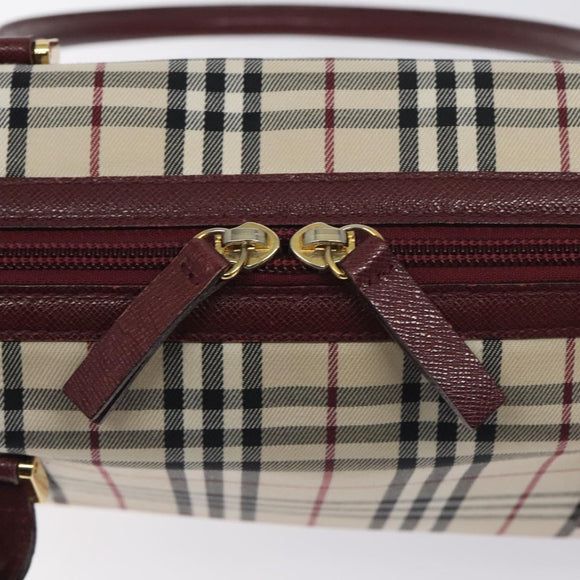 BURBERRY Nova Check Shoulder Bag Canvas Beige Gold Auth BA3879