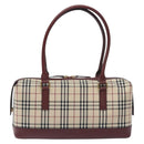 BURBERRY Nova Check Shoulder Bag Canvas Beige Gold Auth BA3879-13