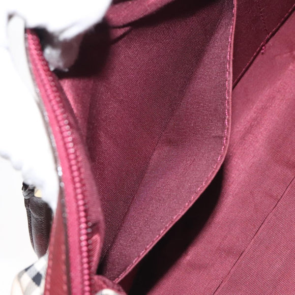 BURBERRY Nova Check Shoulder Bag Canvas Beige Gold Auth BA3879