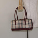 BURBERRY Nova Check Shoulder Bag Canvas Beige Gold Auth BA3879-21