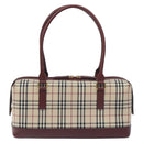 BURBERRY Nova Check Shoulder Bag Canvas Beige Gold Auth BA3879-2