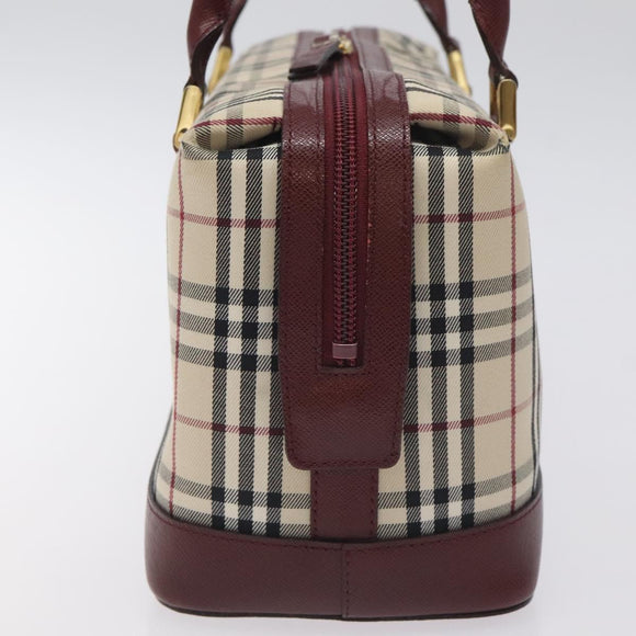 BURBERRY Nova Check Shoulder Bag Canvas Beige Gold Auth BA3879