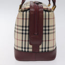 BURBERRY Nova Check Shoulder Bag Canvas Beige Gold Auth BA3879-4
