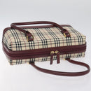 BURBERRY Nova Check Shoulder Bag Canvas Beige Gold Auth BA3879-6