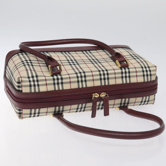 BURBERRY Nova Check Shoulder Bag Canvas Beige Gold Auth BA3879