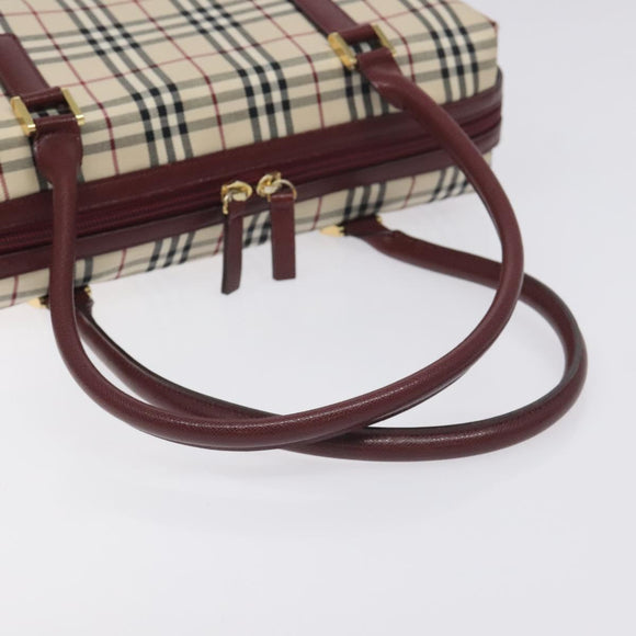 BURBERRY Nova Check Shoulder Bag Canvas Beige Gold Auth BA3879