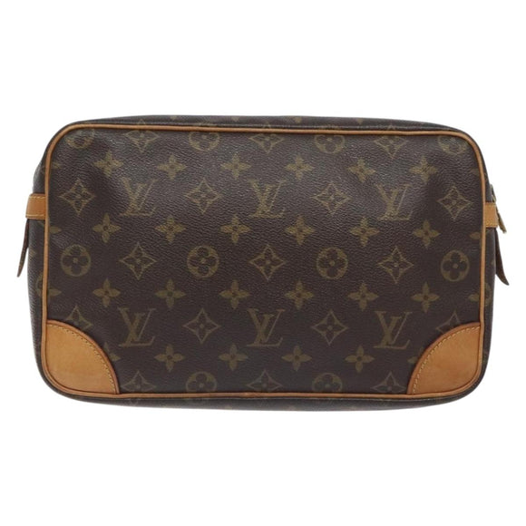 LOUIS VUITTON Monogram Compiegne 28 Clutch Bag M51845 LV Auth BA3891