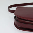 Christian Dior Shoulder Bag Leather Bordeaux Gold Auth BA3901-9