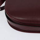 Christian Dior Shoulder Bag Leather Bordeaux Gold Auth BA3901-15