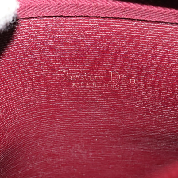 Christian Dior Shoulder Bag Leather Bordeaux Gold Auth BA3901