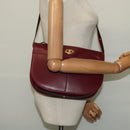 Christian Dior Shoulder Bag Leather Bordeaux Gold Auth BA3901-19