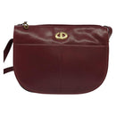 Christian Dior Shoulder Bag Leather Bordeaux Gold Auth BA3901-13