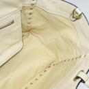 VALENTINO Studs Tote Bag Leather White Gold Auth BA3903-18