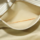 VALENTINO Studs Tote Bag Leather White Gold Auth BA3903-11