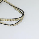 VALENTINO Studs Tote Bag Leather White Gold Auth BA3903-7