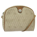 Christian Dior Honeycomb Canvas Shoulder Bag PVC Beige Auth BA3904-1
